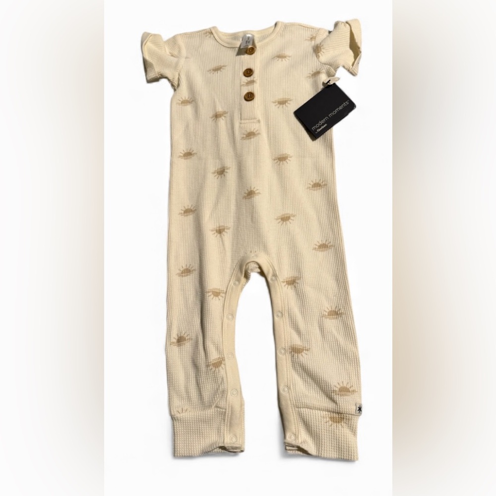 Modern Moments by Gerber Waffle Romper | Baby Unisex | NWT - Picture 2 of 5